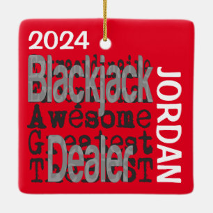 Blackjack Dealer Extraordinator Keramikornament