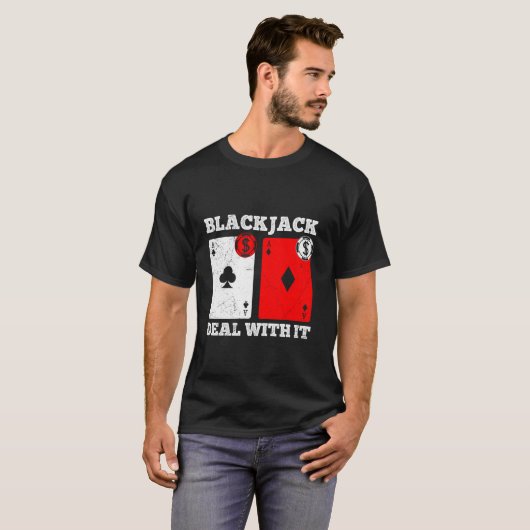 BLACKJACK DEMIT IT Funny Blackjack Cards Playe T-Shirt (Vorne ganz)