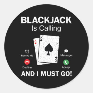 Blackjack Gambling 21 Blackjack Runder Aufkleber