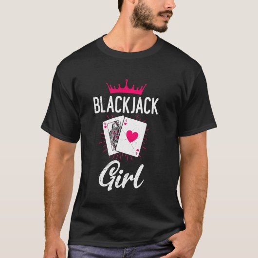 BLACKJACK GIRL Blackjack Player Cards Blackjack Wo T-Shirt (Vorderseite)