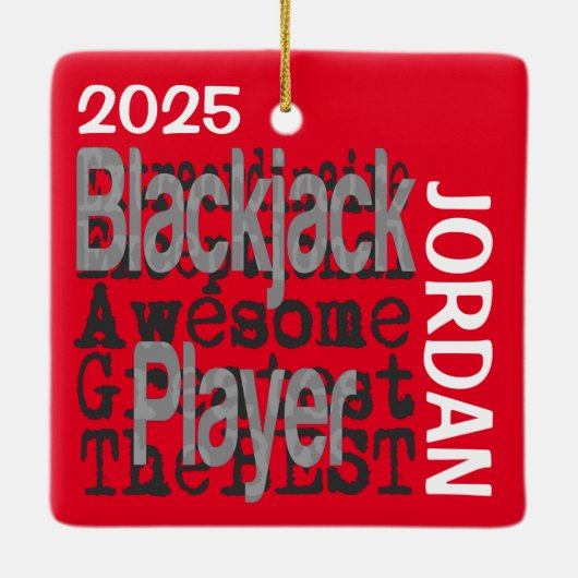 Blackjack Player Extraordinaire CUSTOM Keramikornament (Rückseite)