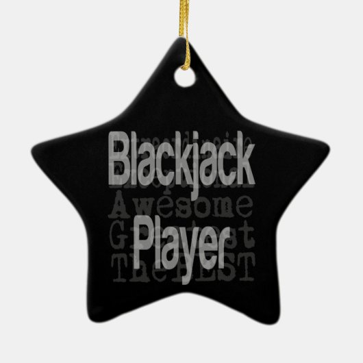 Blackjack Player Extraordinator Keramik Ornament (Hinten)