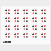 Blackjack/Poker Card Anzug: Vector Art: Runder Aufkleber (Blatt)