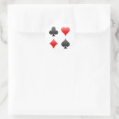 Blackjack/Poker Card Anzug: Vector Art: Runder Aufkleber (Tasche)