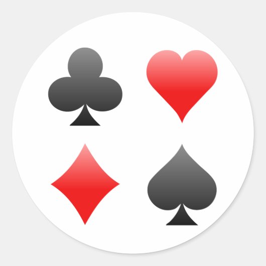 Blackjack/Poker Card Anzug: Vector Art: Runder Aufkleber (Vorderseite)