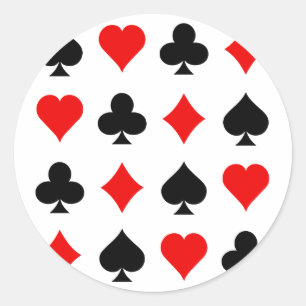 Blackjack/Poker Card Anzug: Vector Art: Runder Aufkleber