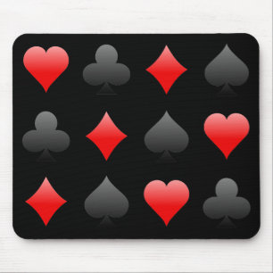 Blackjack-/Poker-Karten-Anzüge: Vektorkunst: Mousepad