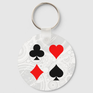 Blackjack / Poker-Kartensymbole: Vektorkunst: Schl Schlüsselanhänger