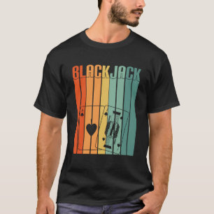Blackjack Retro Vintage 70er Jahre Glücksspiel Cas T-Shirt