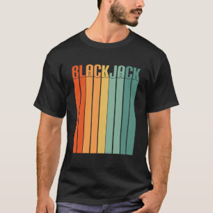 Blackjack Retro Vintage 70er Jahre Glücksspiel Cas T-Shirt