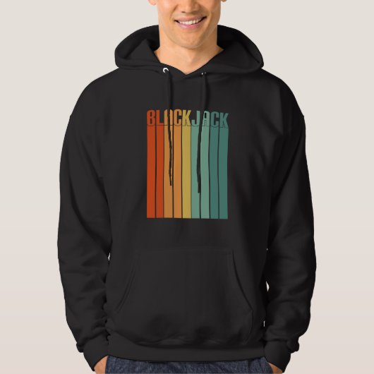 Blackjack Retro Vintage 70s Gambling Casino Blackj Hoodie (Vorderseite)