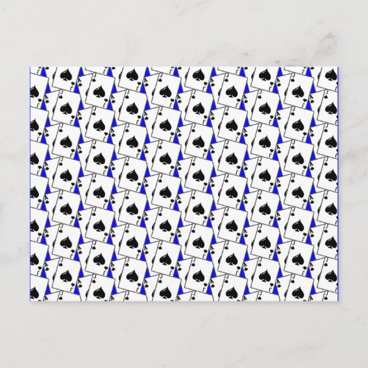 Blackjack Spades Blue Large Postkarte (Vorderseite)