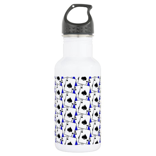 Blackjack Spades Blue Large Trinkflasche (Vorderseite)