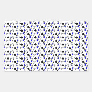 Blackjack Spades Blue Rechteckiger Aufkleber