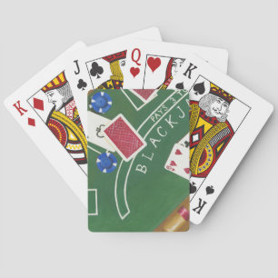 Blackjack-Spiel mit Chips von Chariklia Zarris Spielkarten