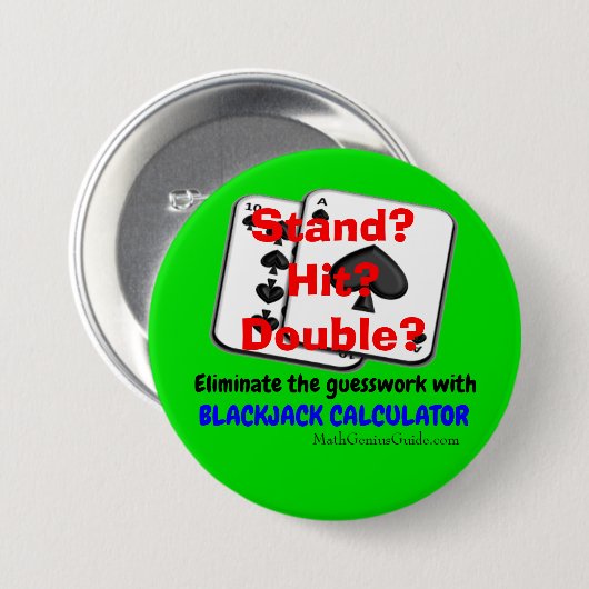 Blackjack-Taschenrechnerknopf Button (Vorne & Hinten)
