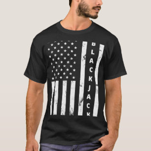 Blackjack Vintage US-Flagge Glücksspiel Casino Bla T-Shirt