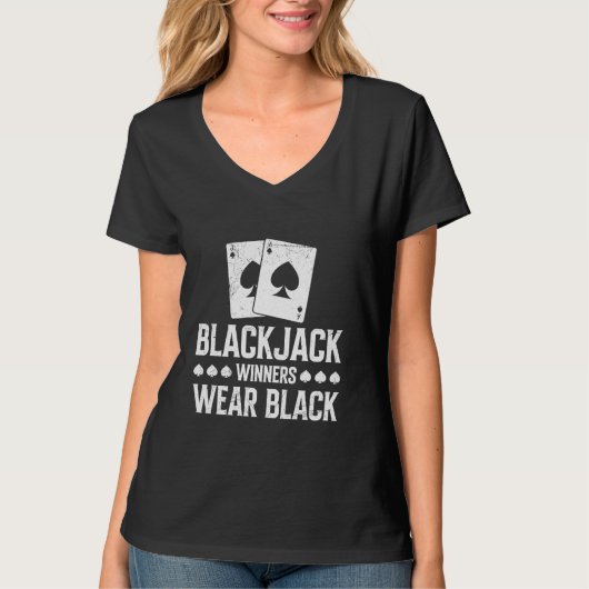 BLACKJACK WINNERS TRAGE BLACK Funny Blackjack Play T-Shirt (Vorderseite)