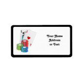 Blackjack with Poker Chips Adressaufkleber (Vorne)