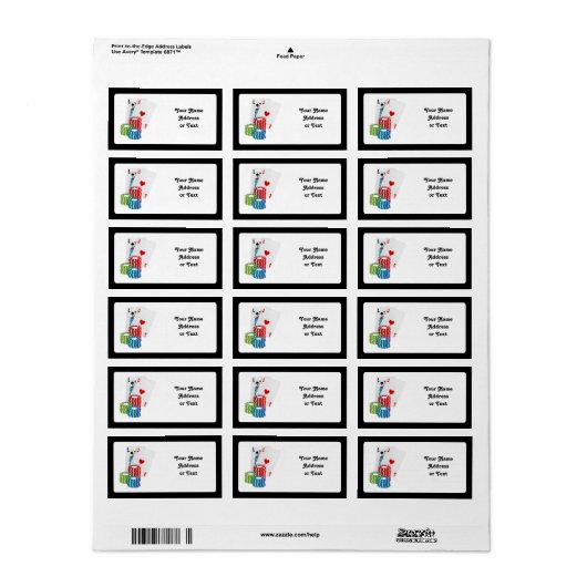 Blackjack with Poker Chips Adressaufkleber (Vorne)