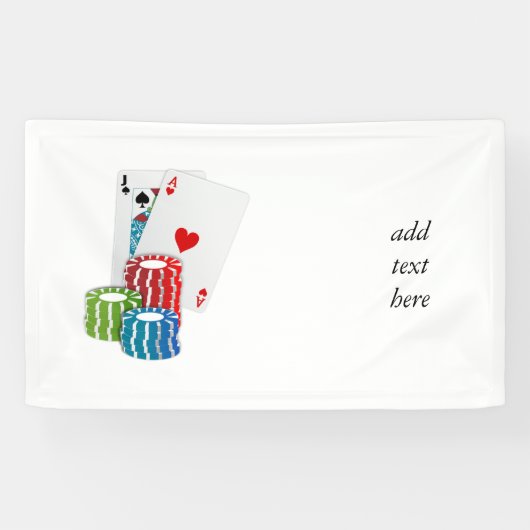 Blackjack with Poker Chips Banner (Horizontal)