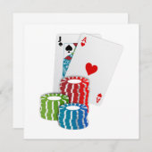 Blackjack with Poker Chips Einladung (Vorne/Hinten)