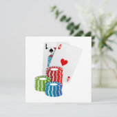 Blackjack with Poker Chips Einladung (Stehend Vorderseite)