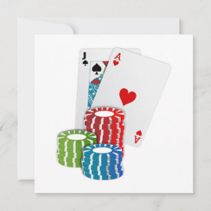Blackjack with Poker Chips Einladung