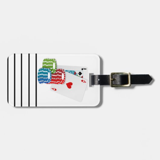 Blackjack with Poker Chips Gepäckanhänger (Vorderseite horizontal)