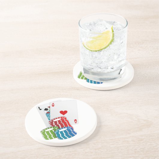 Blackjack with Poker Chips Getränkeuntersetzer (Seite)