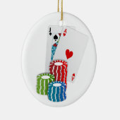 Blackjack with Poker Chips Keramik Ornament (Rechts)