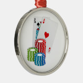 Blackjack with Poker Chips Ornament Aus Metall (Rechts)