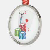 Blackjack with Poker Chips Ornament Aus Metall (Links)