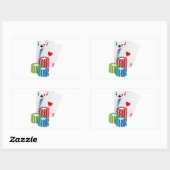 Blackjack with Poker Chips Rechteckiger Aufkleber (Blatt)