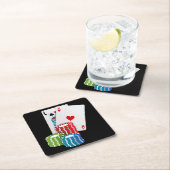 Blackjack with Poker Chips Rechteckiger Pappuntersetzer (Vor Ort)