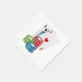 Blackjack with Poker Chips Serviette (Ecke)