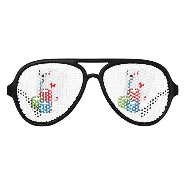 Blackjack with Poker Chips Sonnenbrille (Vorderseite)