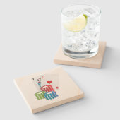 Blackjack with Poker Chips Steinuntersetzer (Seitenansicht)