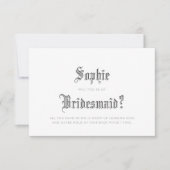 Blackletter Bridesmaid Einladung (Vorderseite)