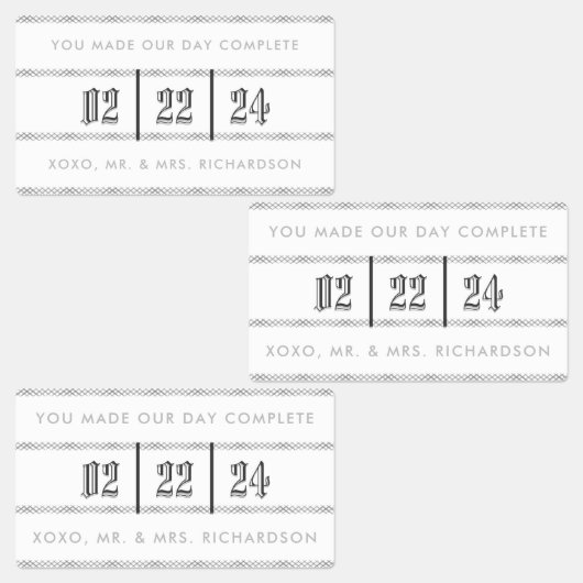 Blackletter Crystal Wedding-Geschenketikett Etiketten (Gruppe)