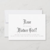 Blackletter Flower Girl Einladung (Vorderseite)