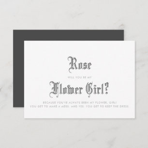 Blackletter Flower Girl Einladung