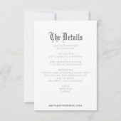 Blackletter Wedding Details Enclosure Card RSVP Karte (Vorderseite)