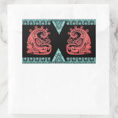 Blacklight Aztec Warrior Hieroglyph Rechteckiger Aufkleber (Tasche)