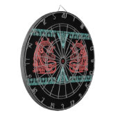 Blacklight aztekische Kriegers-Hieroglyphe Dartscheibe (Vorderseite Links)