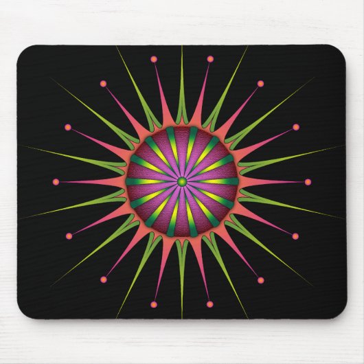 Blacklight Blume Mousepad (Vorne)