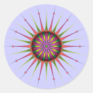 Blacklight-Blume Runder Aufkleber