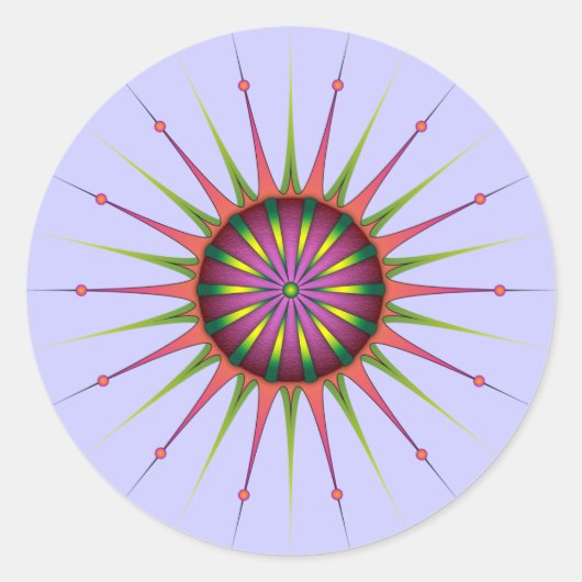 Blacklight-Blume Runder Aufkleber (Vorderseite)