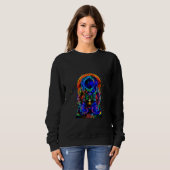 Blacklight Dj Astronaut Musik Weltraum Sweatshirt (Vorne ganz)
