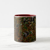 Blacklight Garten Zweifarbige Tasse (Mittel)